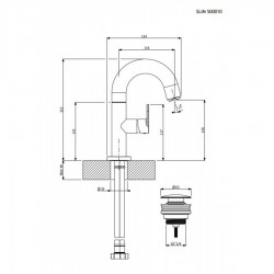 Μπαταρία νιπτήρα Armando Vicario Slim 500010-405 Black Chrome Με Βαλβίδα Clic Clac Μπαταρία νιπτήρα Armando Vicario Slim 500010-405 Black Chrome Με Βαλβίδα Clic Clac